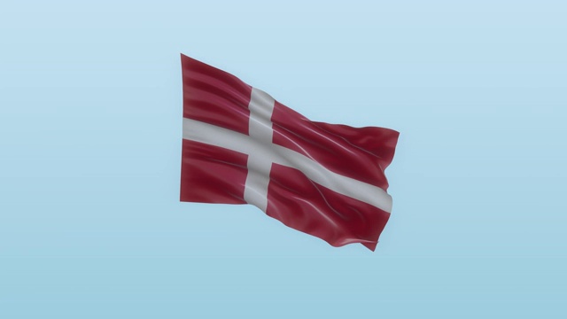 带有Alpha的丹麦国旗和带有不同运动角度的背景视频下载