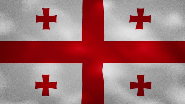 格鲁吉亚的旗帜织物飘动，背景环视频素材