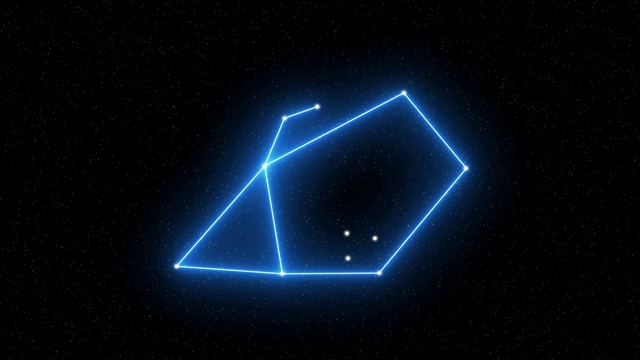 御夫座-以星场空间为背景的动画黄道星座和占星术符号视频素材
