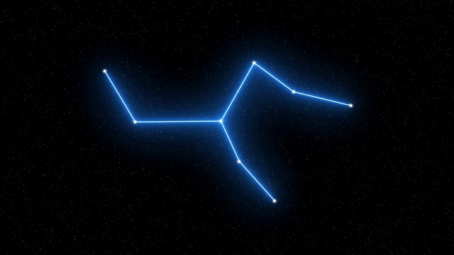 鹿豹-带有星场空间背景的动画黄道星座和占星术符号视频素材