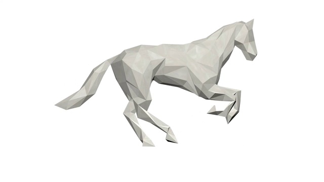3d低聚白纸马跑对白色，无缝环视频下载