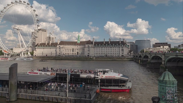 从市政厅到威斯敏斯特桥的全景视频下载