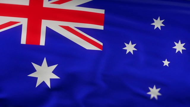 澳大利亚国旗飘扬在风seamles循环三维动画。4 k的决议视频下载