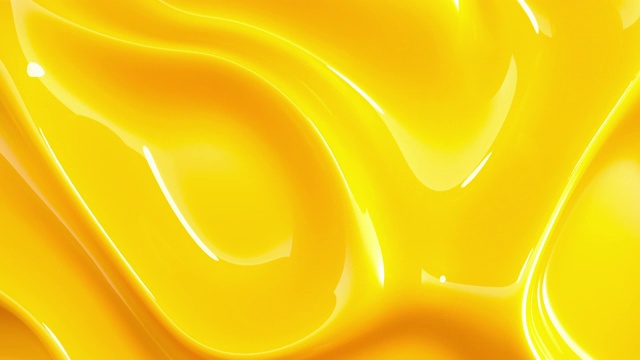 液体抽象黄色光泽波浪背景视频素材