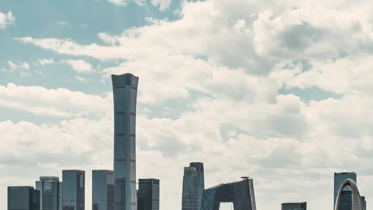 T/L TD鸟瞰图北京天际线和市中心/北京，中国视频素材