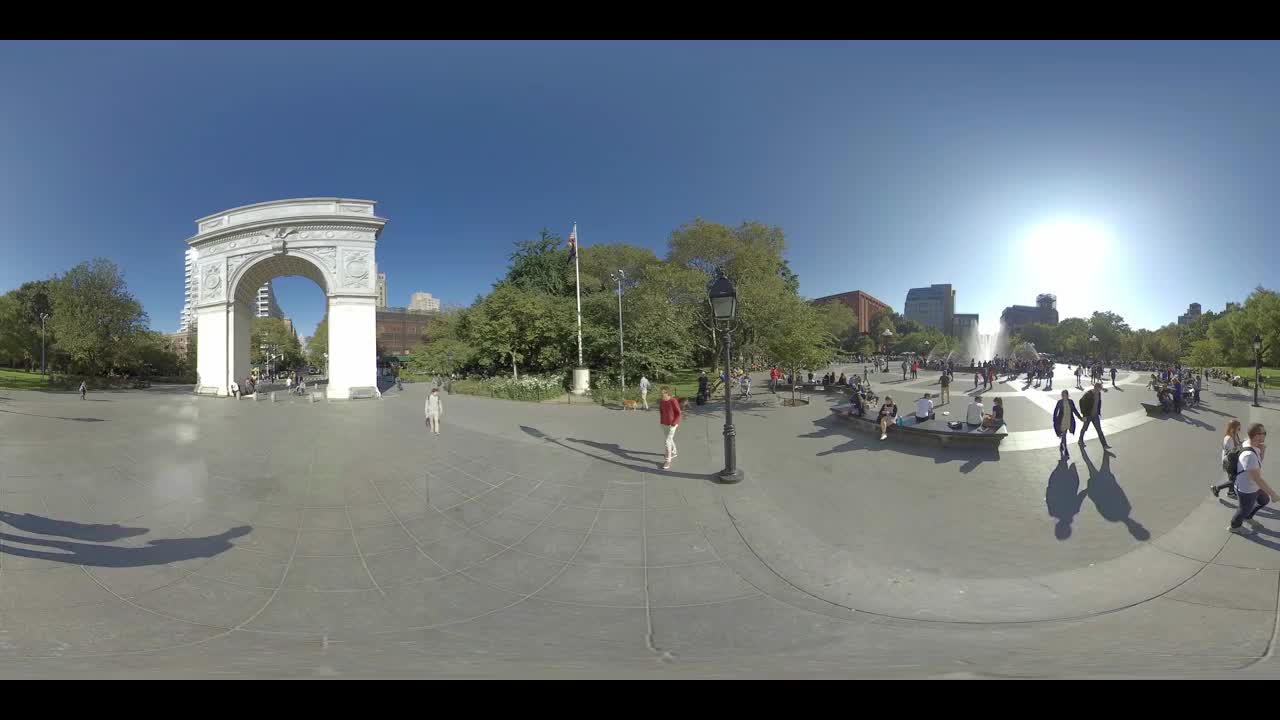 美国纽约曼哈顿的华盛顿广场公园和拱门视频购买