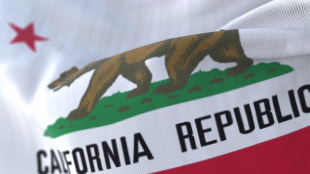 美国加州州旗，舞动环视频素材