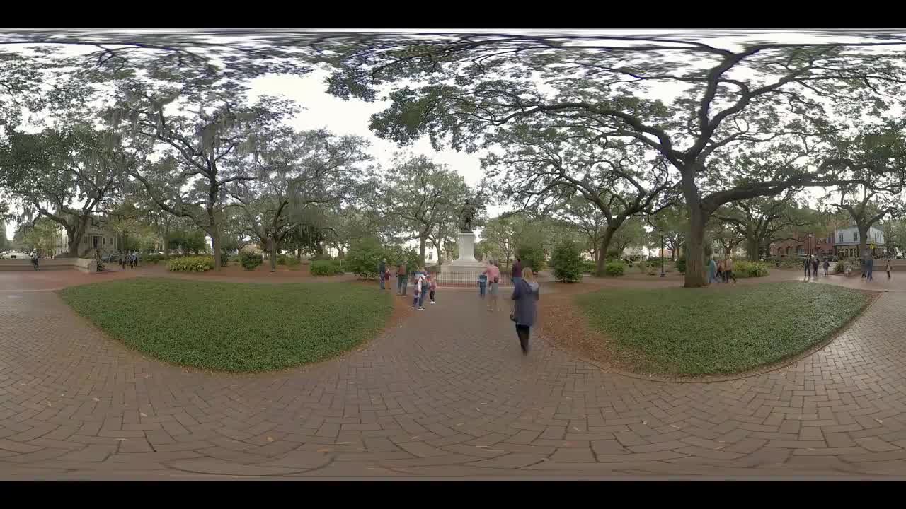 乔治亚州萨凡纳历史性的奇佩瓦广场公园视频下载