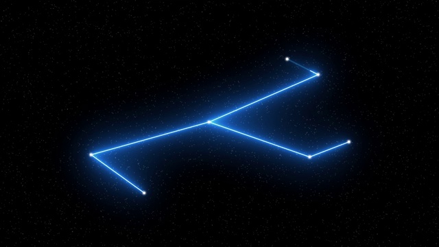麒麟座-以星场空间为背景的动画黄道星座和星座符号视频素材