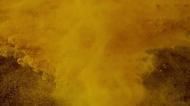 姜黄香料在空中碰撞超级慢动作视频1000帧/秒视频下载