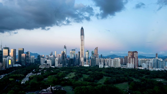 深圳城市天际线从早到晚时光流逝视频素材