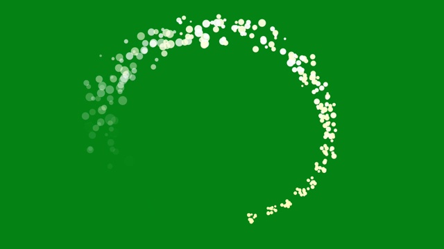 循环白色粒子运动图形与绿色屏幕背景视频素材