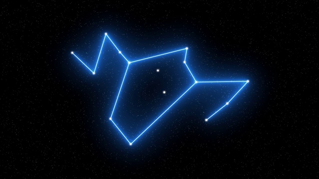 凤凰-以星场空间为背景的十二星座和星座符号动画视频素材