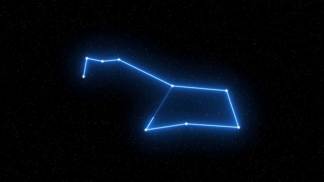 狗狗-以星场空间为背景的动画星座和星座符号视频素材