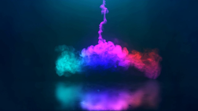电脑产生的漩涡就像魔法爆炸的火花和黑烟。三维渲染视频素材