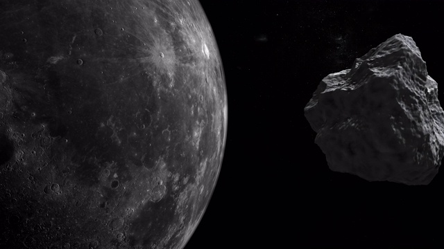 小行星绕月球运行视频素材