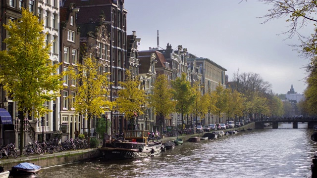 阿姆斯特丹Herengracht运河的时间流逝视频素材