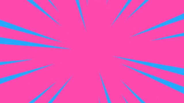 粉色和蓝色放射状动漫线背景。视频素材