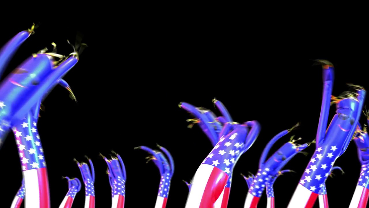 美国空中舞者挥舞着双臂。包含Alpha通道的3D渲染视频素材