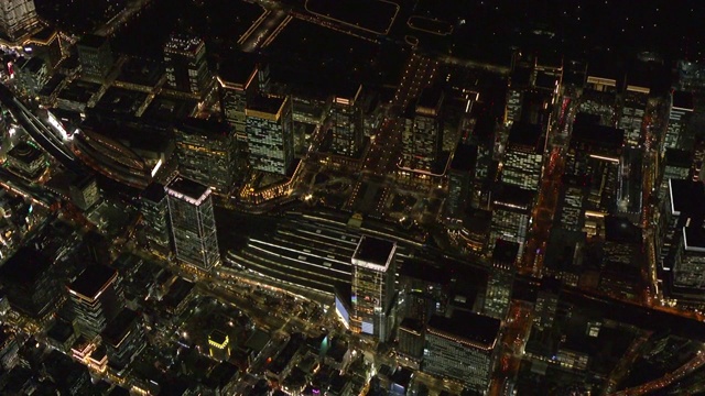 空中，东京站晚上，日本视频下载