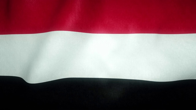 迎风飘扬的也门国旗视频下载