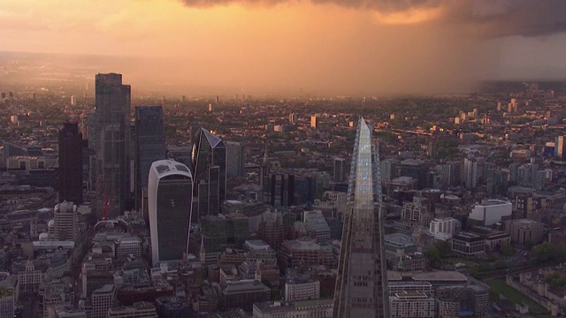 傍晚空中的伦敦城视频素材