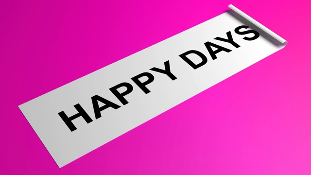 快乐的日子写在一卷粉红色的纸上视频下载