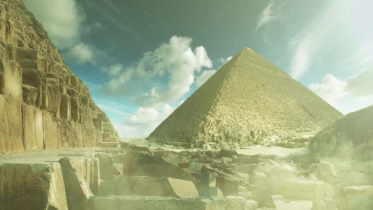沙尘暴中的金字塔视频素材