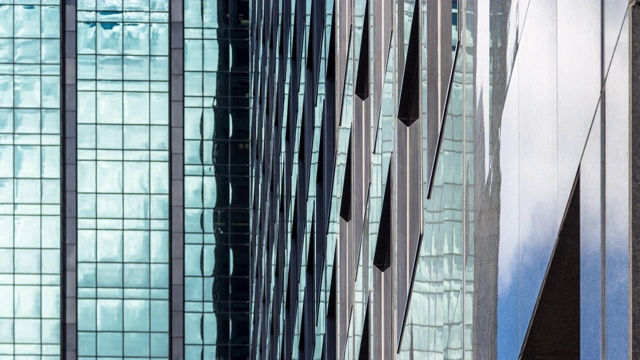 市中心摩天大楼抽象-运动时间流逝视频下载