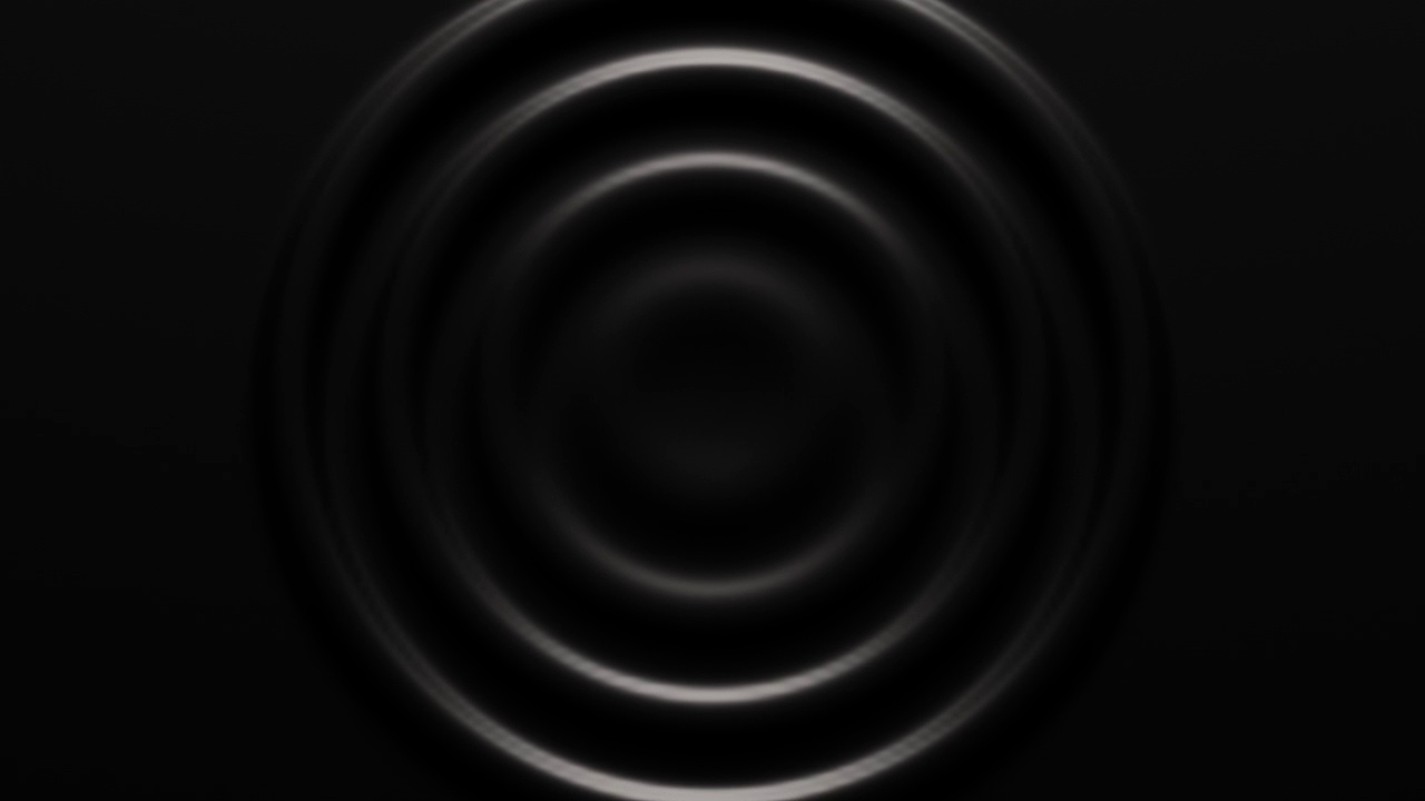 3d动画暗黑色抽象同心图案的波纹视频下载