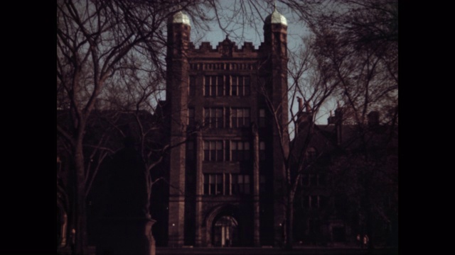 宽镜头的耶鲁大学，纽黑文，康涅狄格州，美国视频下载