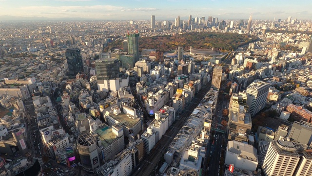 从日本东京商业中心俯瞰日落视频素材