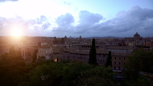 日落时分的罗马天际线视频素材