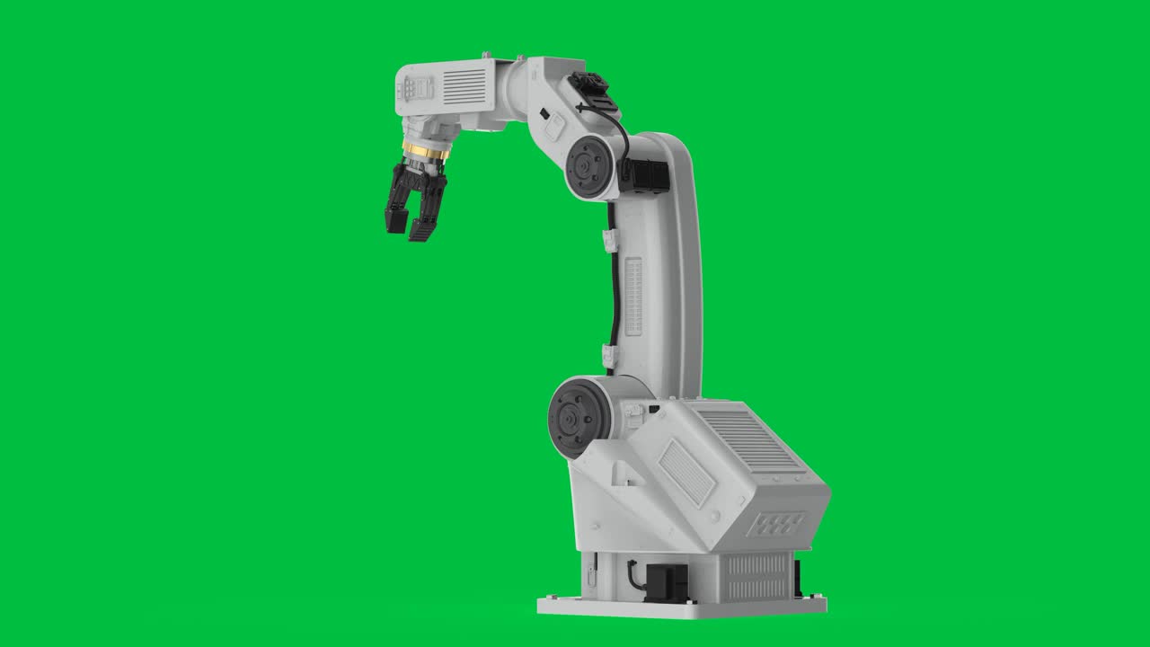 机械臂在绿色屏幕上视频素材