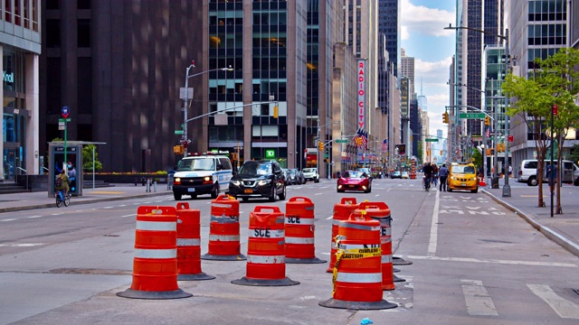 纽约街头。重建和交通。视频素材