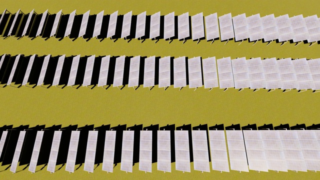 一排排的太阳能电池板视频下载