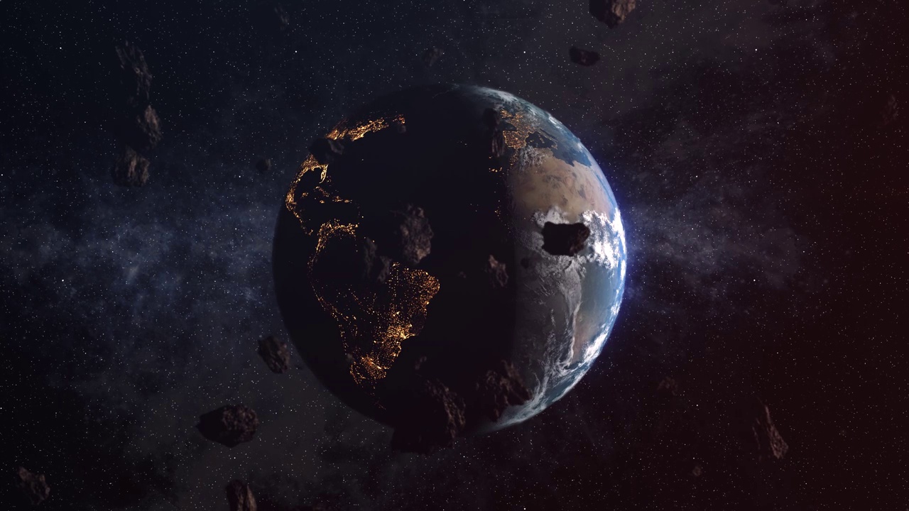 地球上的小行星阵雨视频素材