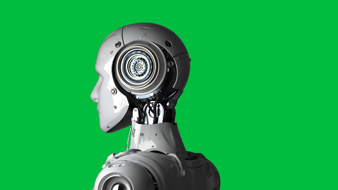 绿色屏幕上的机器人视频素材