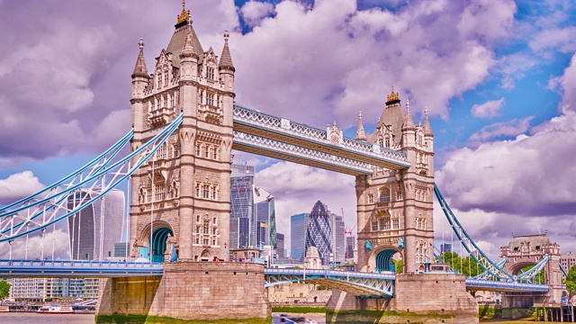 塔桥和伦敦金融区视频素材