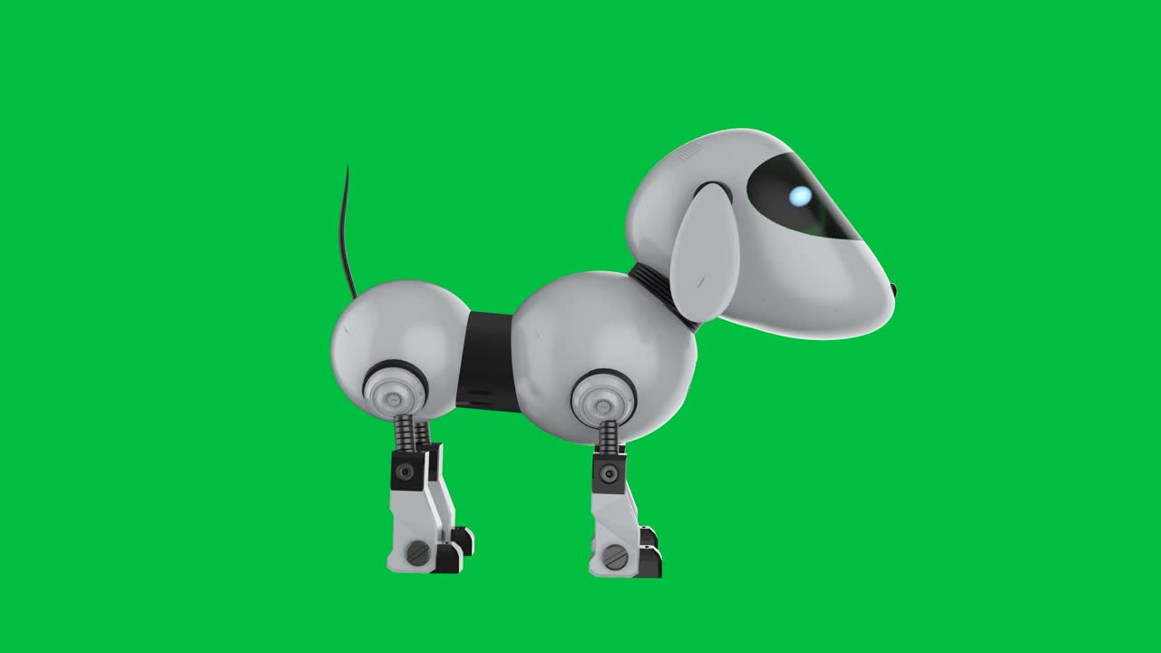 绿色屏幕上的狗机器人视频素材