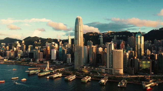 香港维多利亚港的无人机照片视频下载
