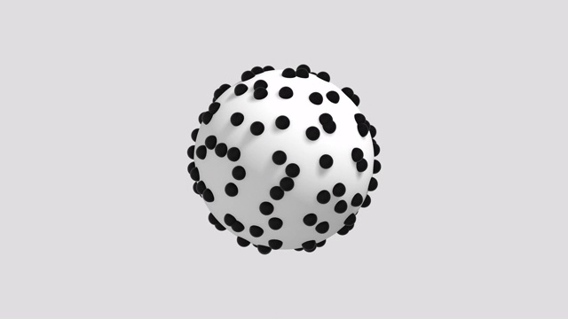 白色的大球体和黑色的小球。抽象的3 d动画。视频素材