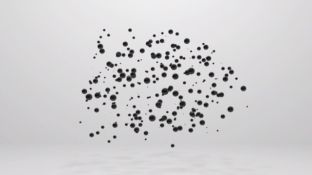 黑色球体飞行。抽象的3 d动画。视频素材