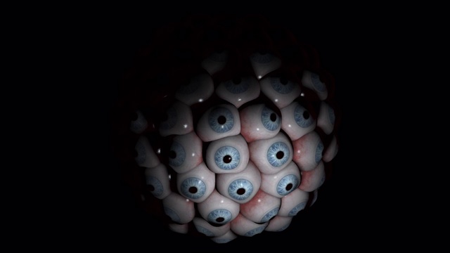 眼球转动。抽象的3 d动画。视频素材