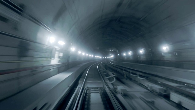 隧道地铁轨道视频素材