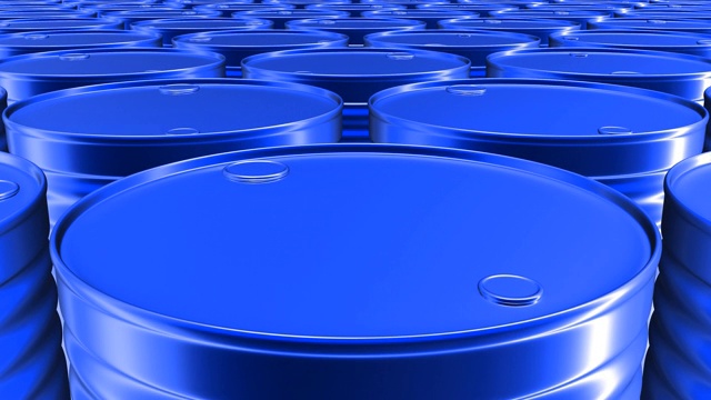 循环动画的蓝色油桶视频素材