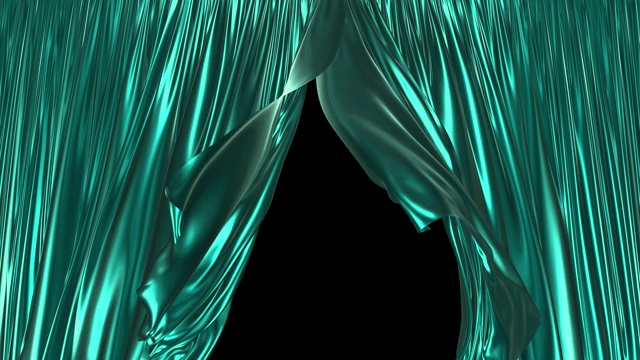 暗青色窗帘3D动画视频下载