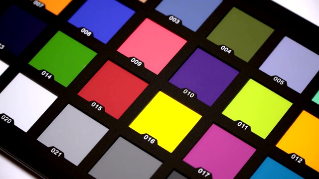 ColorChecker颜色渲染图的照片和视频。视频素材