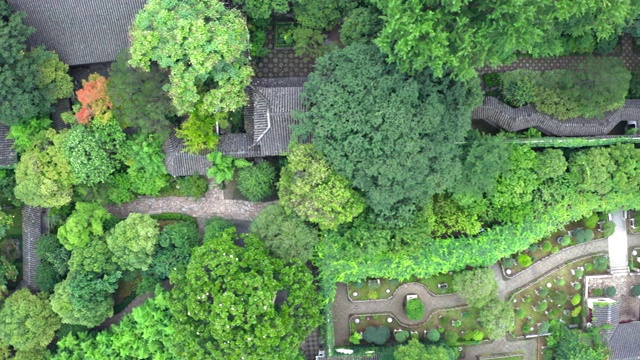 空中的古代传统园林，苏州园林，在中国。视频素材