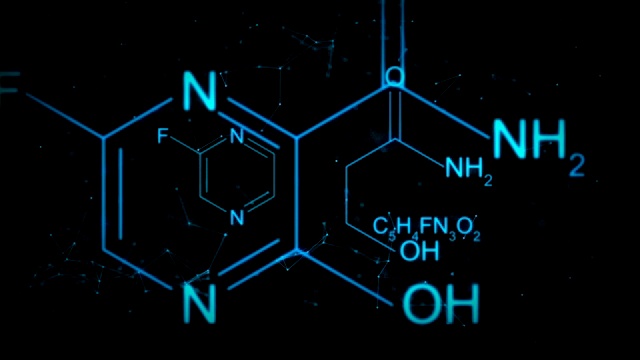 法维比拉韦化学公式动画视频素材